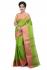 WoodenTant Women’s pure cotton Tant saree in Green with starch and buti work without blouse piece