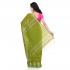 WoodenTant Cotton Silk Zari Saree In Light Green with Silver Zari Work in all over saree.