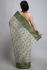 Woodentant Women's pure cotton exclucive designer Tant saree in white and green zari border without blouse piece.