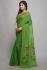 WoodenTant Women’s Cotton Silk Soft Dhakai Jamdani Saree With Zari Border(Green).